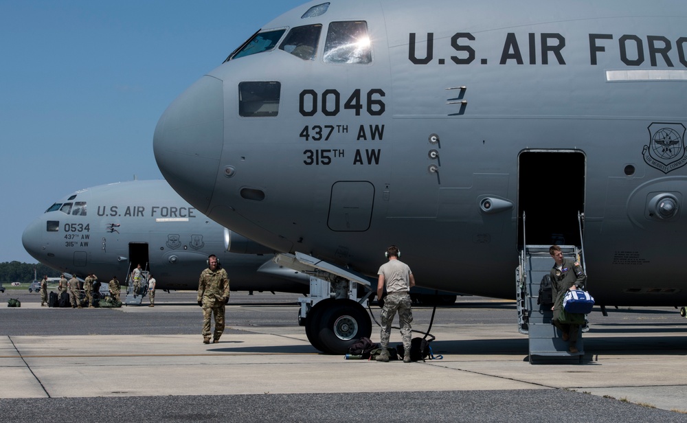 C-17s return to JB Charleston after Hurricane Dorian