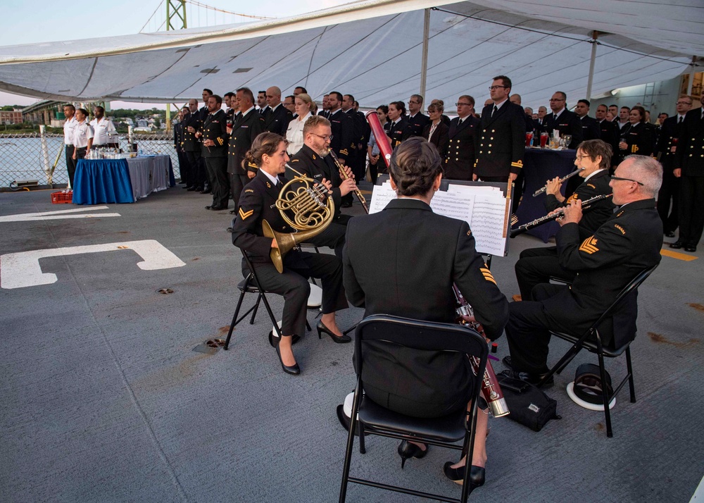 Royal Canadian Navy Sailors Play Evening Colors