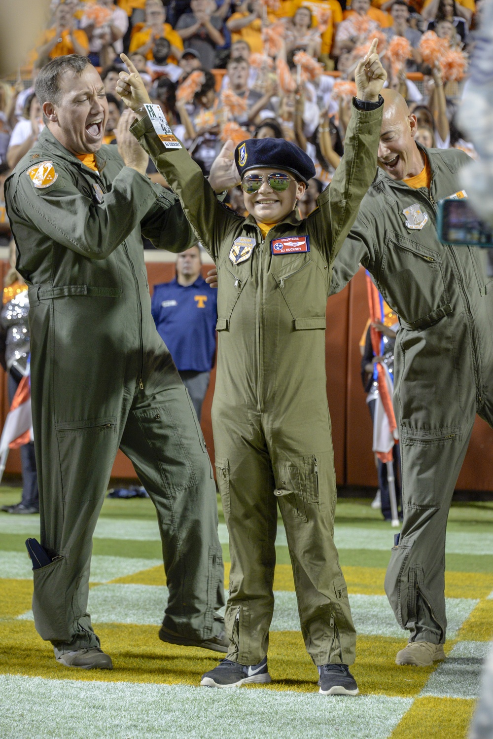 134ARW July Pilot for a Day Recognized with Aircrew during University of Tennessee football game