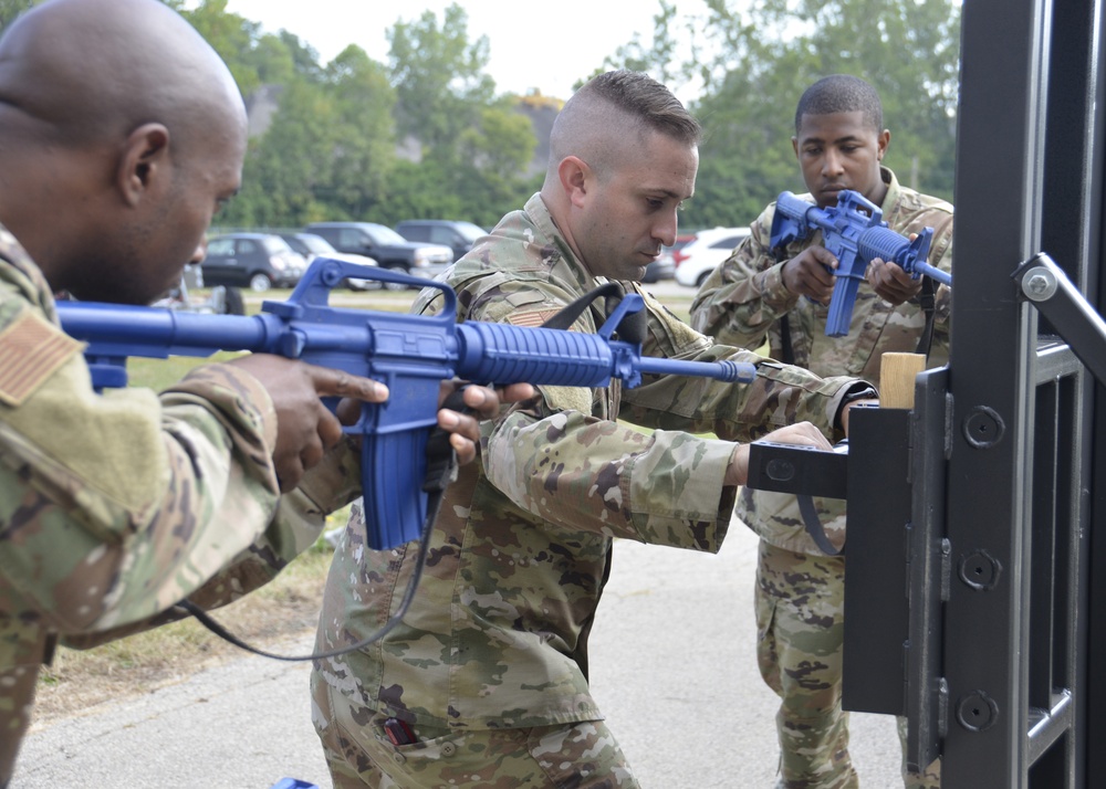 Security Forces Airmen train with specialized tools to force entry