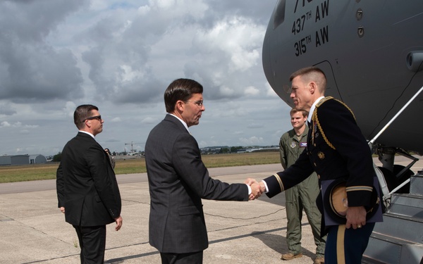 Secretary Esper Departs Paris