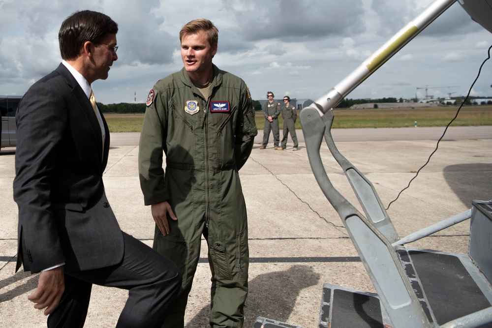 Secretary Esper Departs Paris