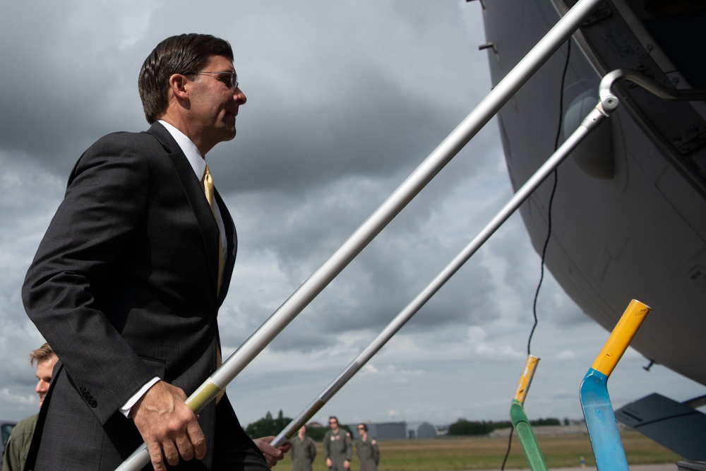 Secretary Esper Departs Paris