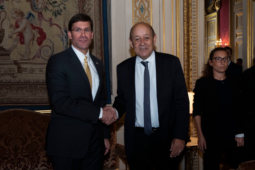 Secretary Esper Meets With French Foreign Minister