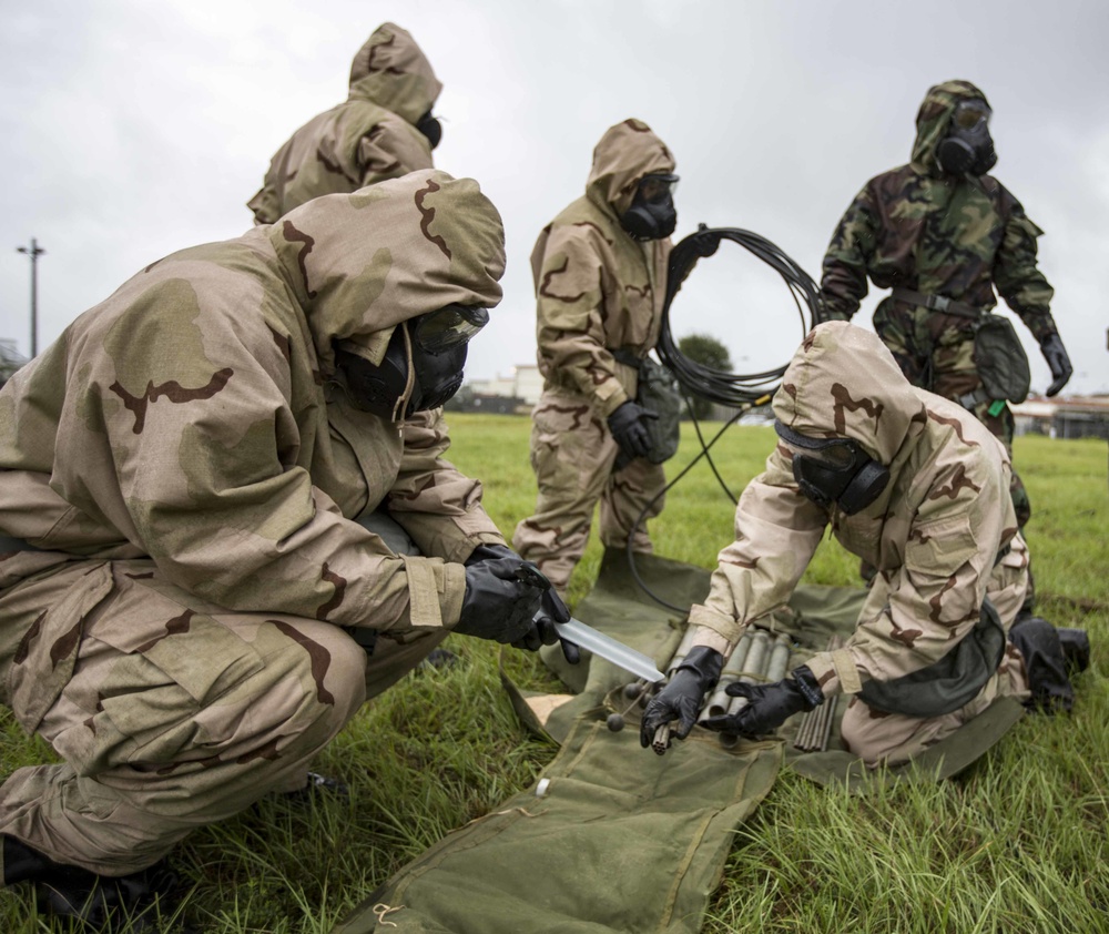 Headquarters Battery Conducts Training in Misson Oriented Protective Posture Gear