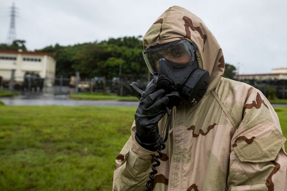 Headquarters Battery Conducts Training in Misson Oriented Protective Posture  Gear