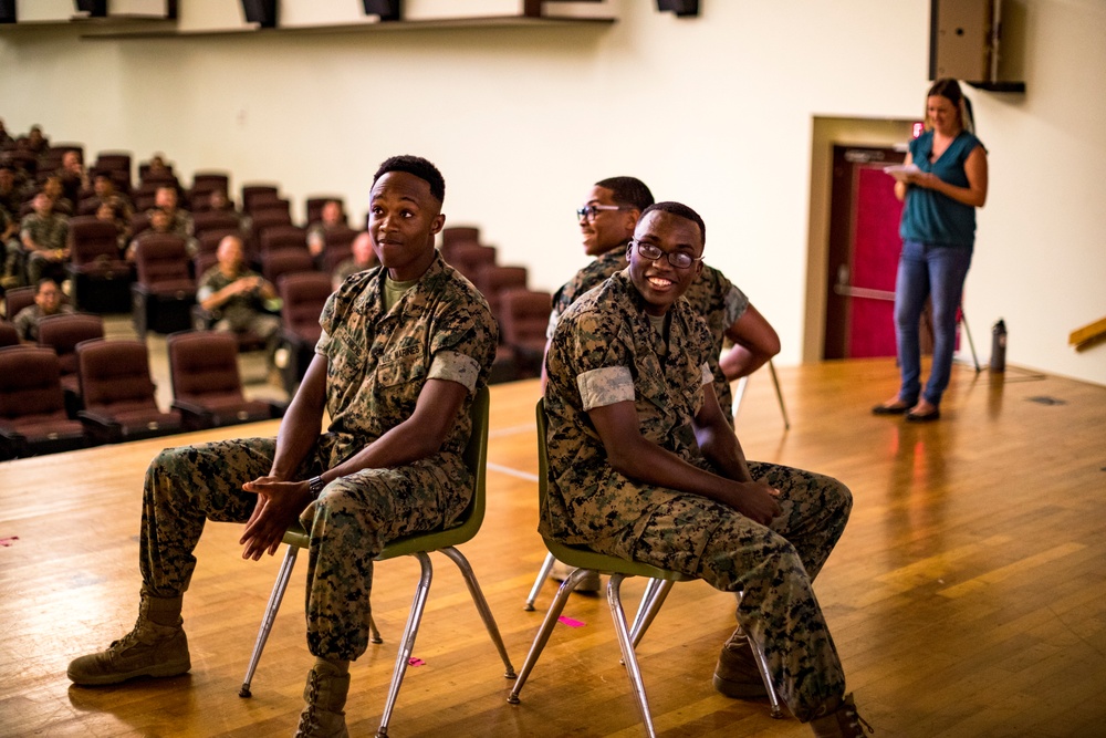 U.S. Marines attend suicide awareness and prevention training