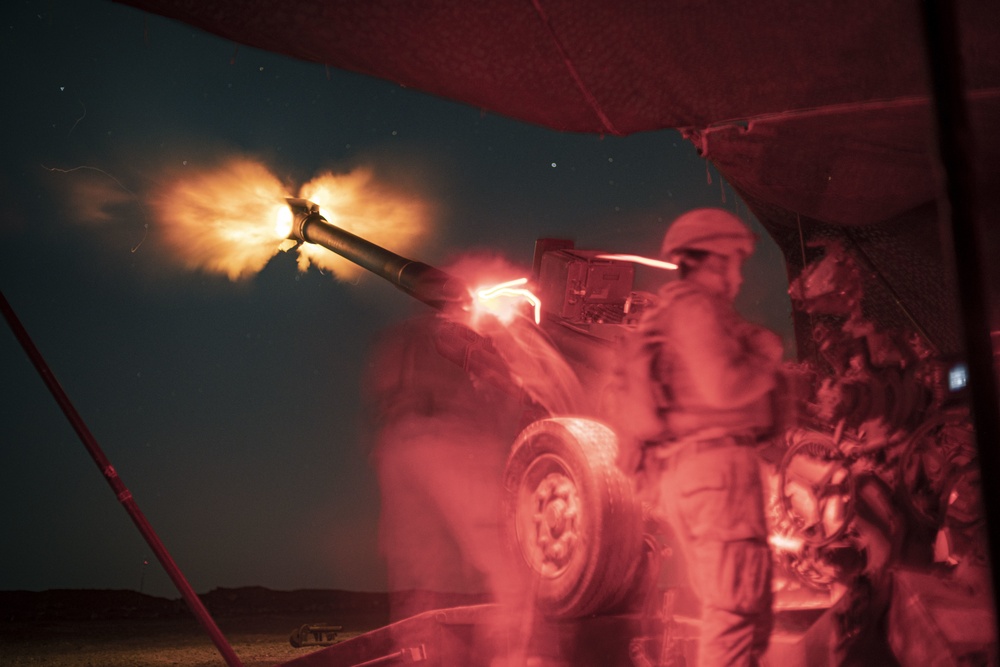 Alpha Battery Night operations for exercise Eager Lion
