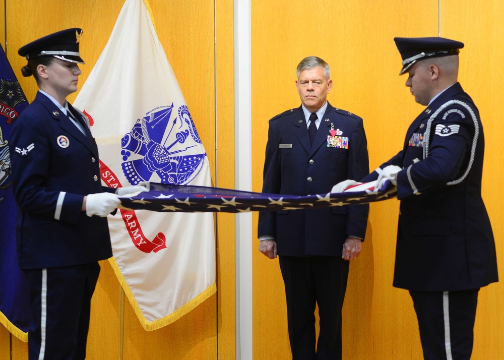 Flag Folding Ceremony for Brig. Gen. Eric Lind