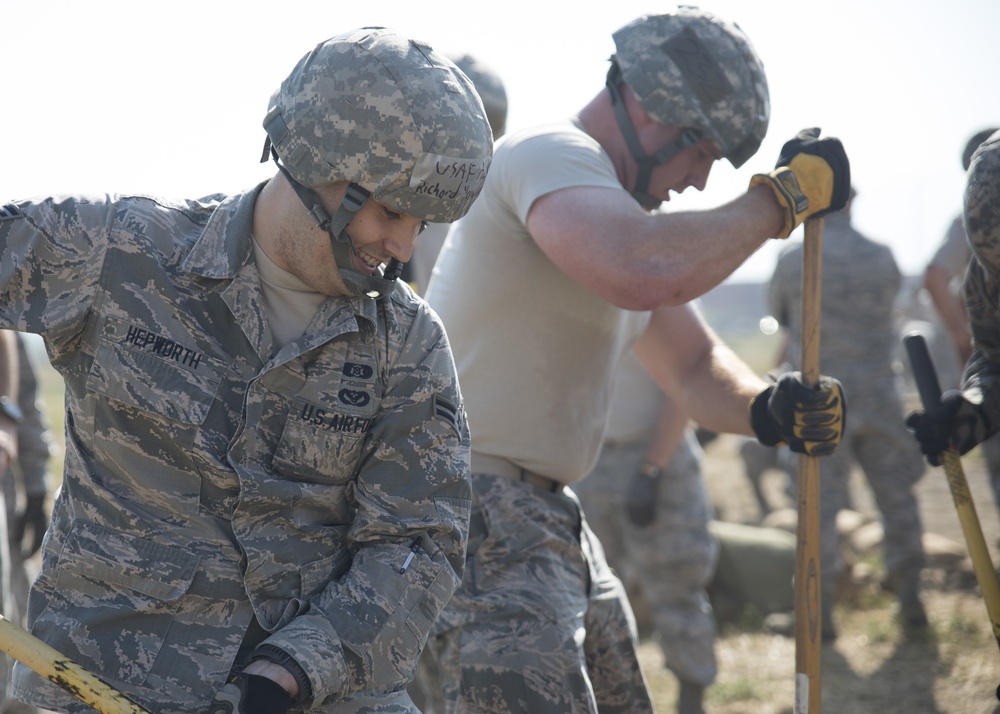 Civil Engineers practice securing installation