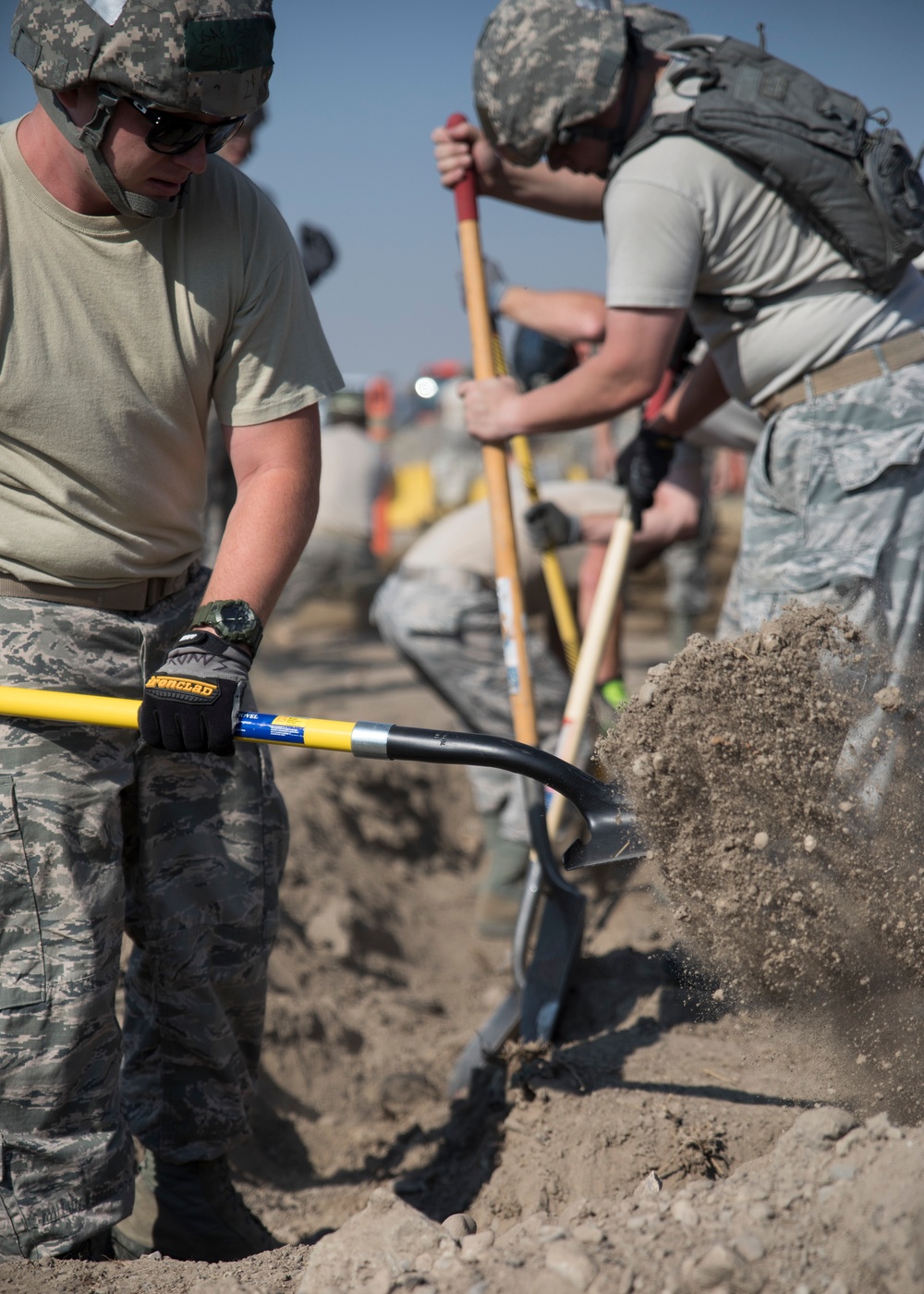 Civil Engineers practice securing installation