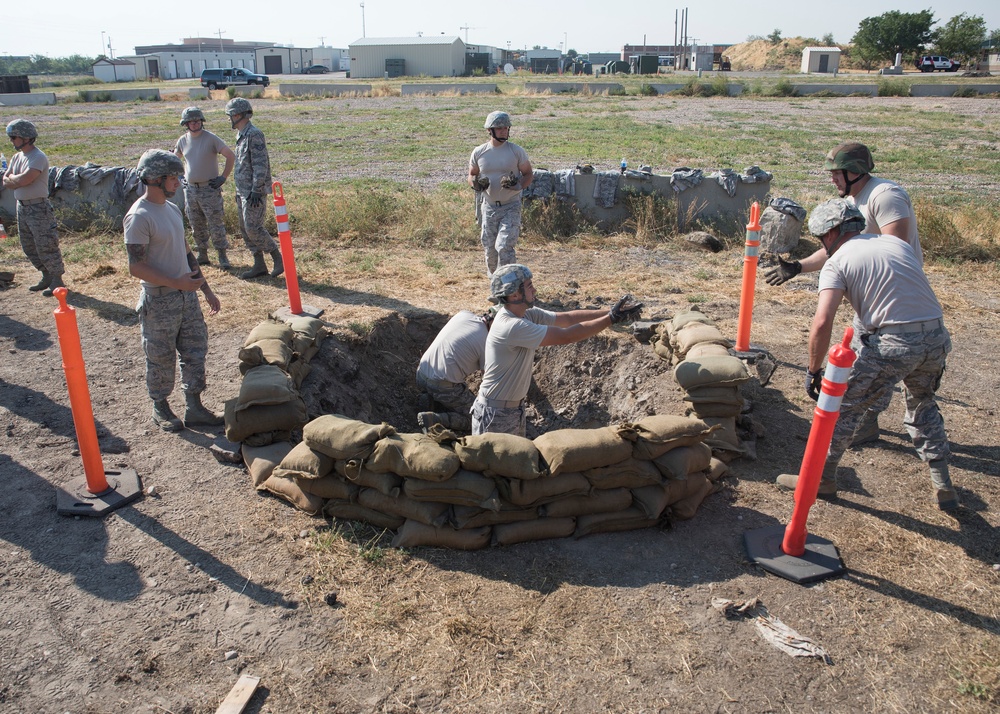 Civil Engineers practice securing installation