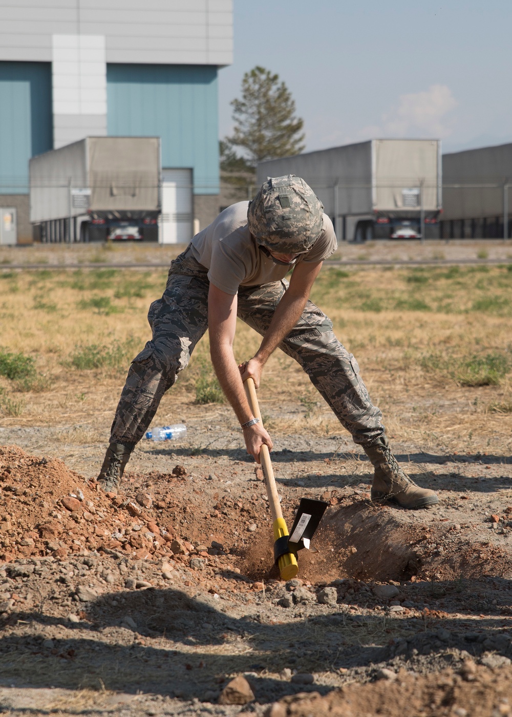 Civil Engineers practice securing installation