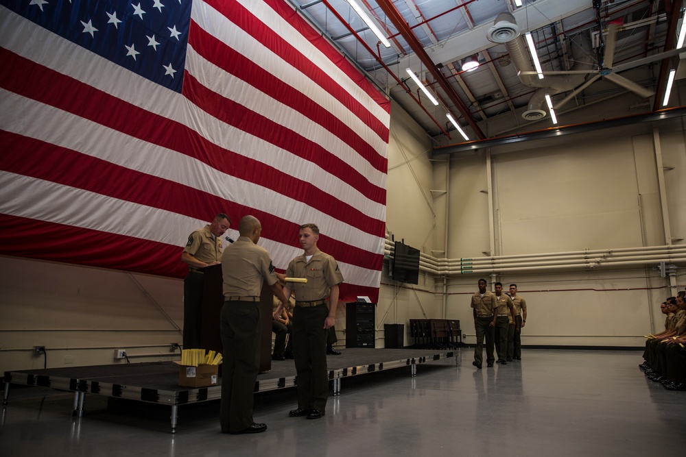 Lance Corporal Seminar Class 4-19 graduates at Marine Corps Air Station Camp Pendleton