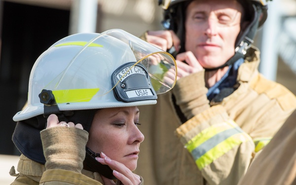 CE Airmen demonstrate fire protection capabilities at JBER