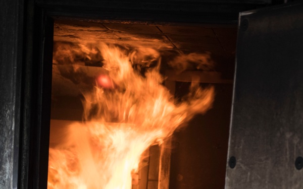 CE Airmen demonstrate fire protection capabilities at JBER