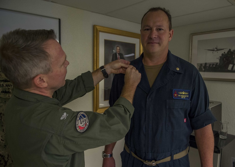 Lieutenant Commander Joe Kenworthy Receives A Promotion