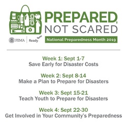 In case of an emergency, learn to be “Prepared, Not Scared” this September