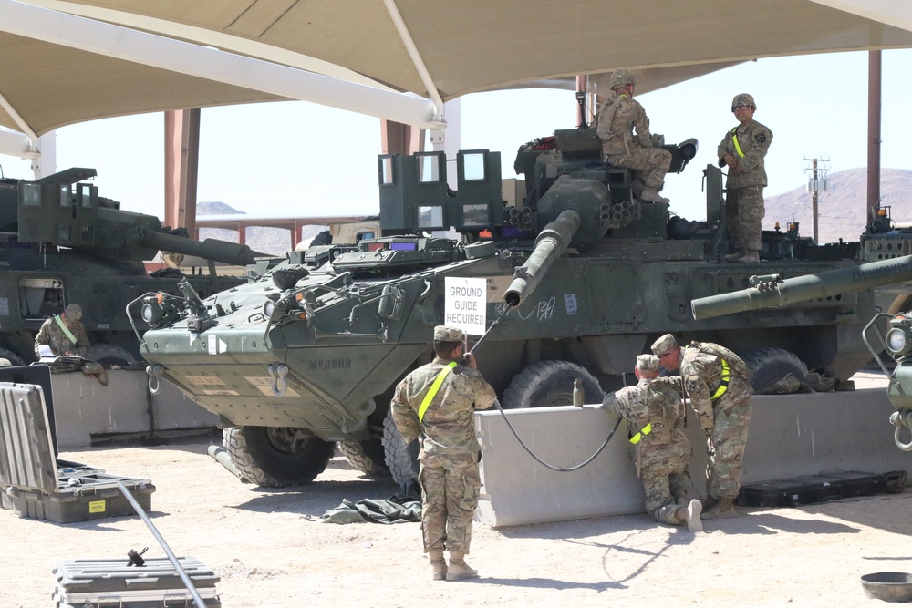 Lancer Soldiers instal MILES on their Stryker