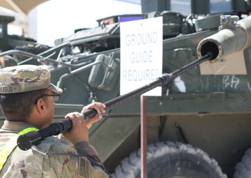 Lancer Soldier gets Stryker validated at MILES yard during NTC