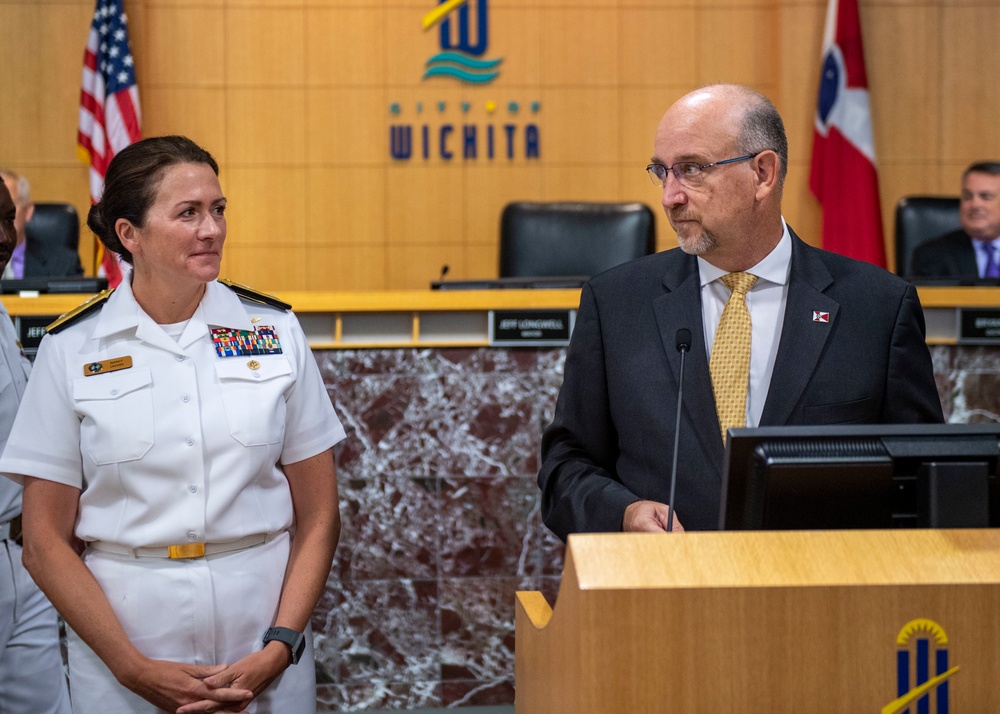 Jeff Longwell, Mayor of Wichita, Reads Proclamation for Wichita Navy Week