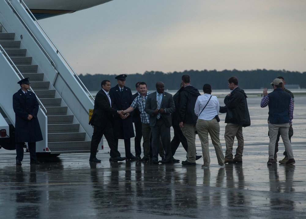 President Trump lands at Marine Corps Air Station Cherry Point
