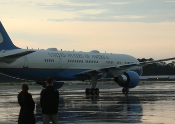 President Trump lands at Marine Corps Air Station Cherry Point