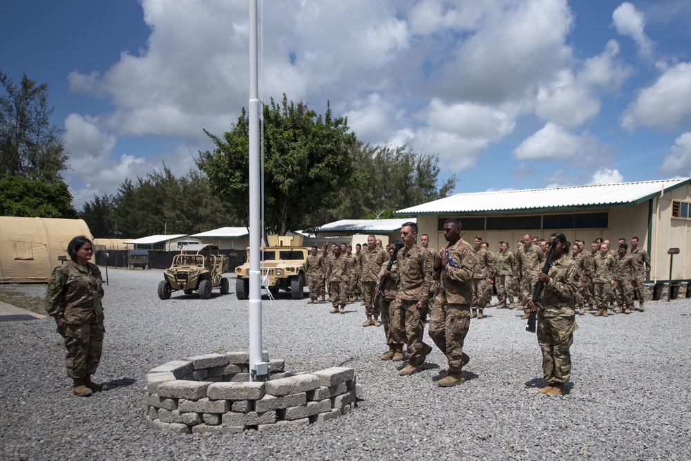 Camp Simba conducts inaugural flag ceremony