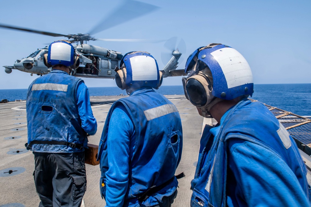 USS Harpers Ferry Conducts Flight Quarters