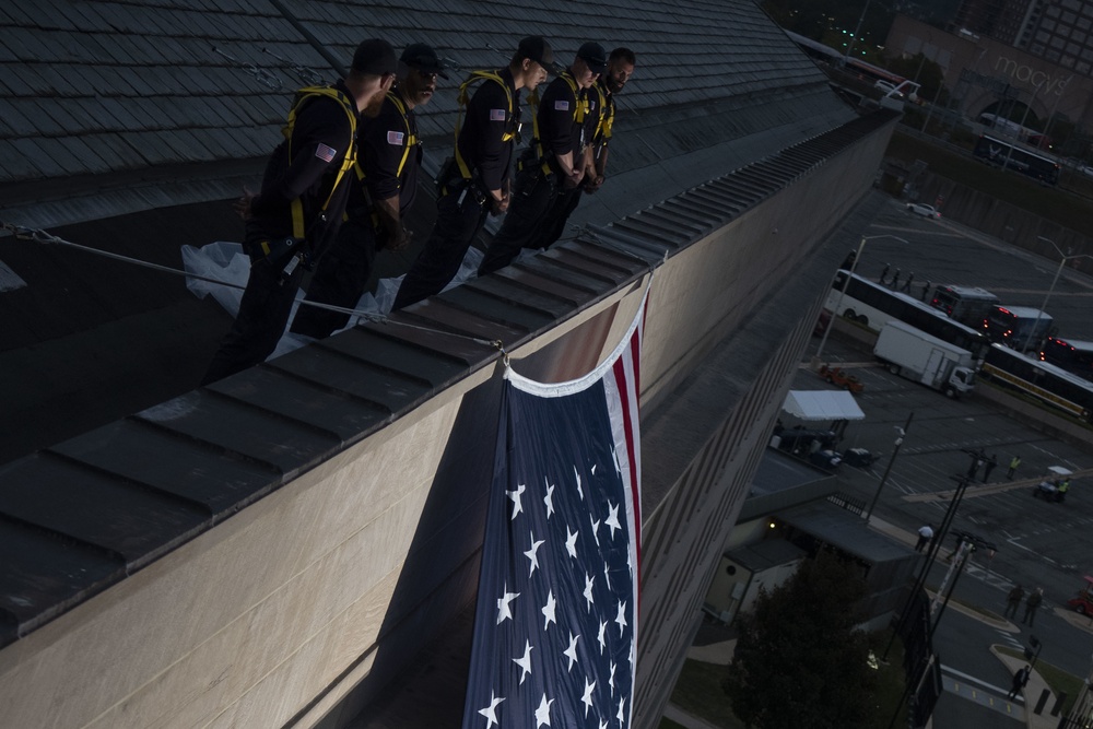 Pentagon Unfurls American Flag in Honor of 9/11 Victims