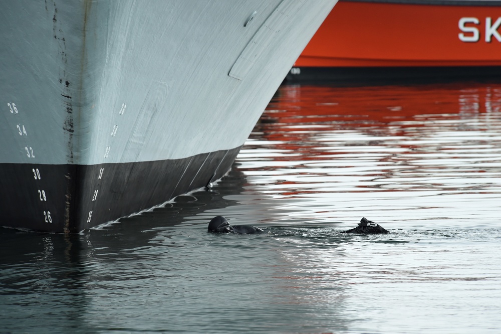 EODMU 8 Sailors Locate and Dispose Underwater Training Mines During Exercise Northern Coasts 2019