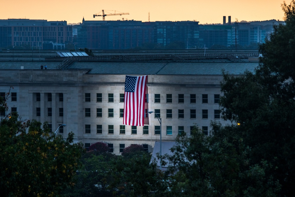 Remembering 9/11: Pentagon Unfurls Flag