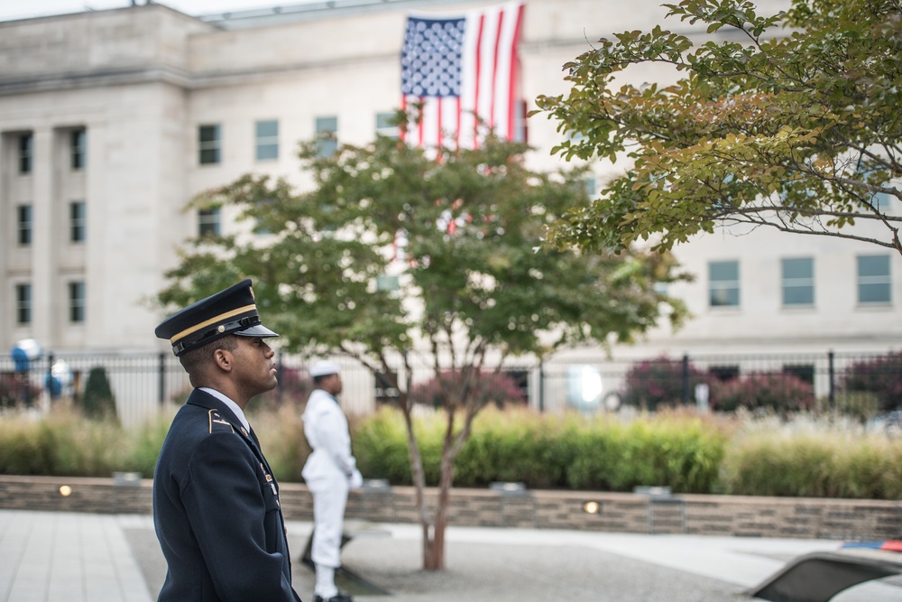 Soldier Standing Tall at 9/11 Memorial