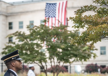 Soldier Standing Tall at 9/11 Memorial
