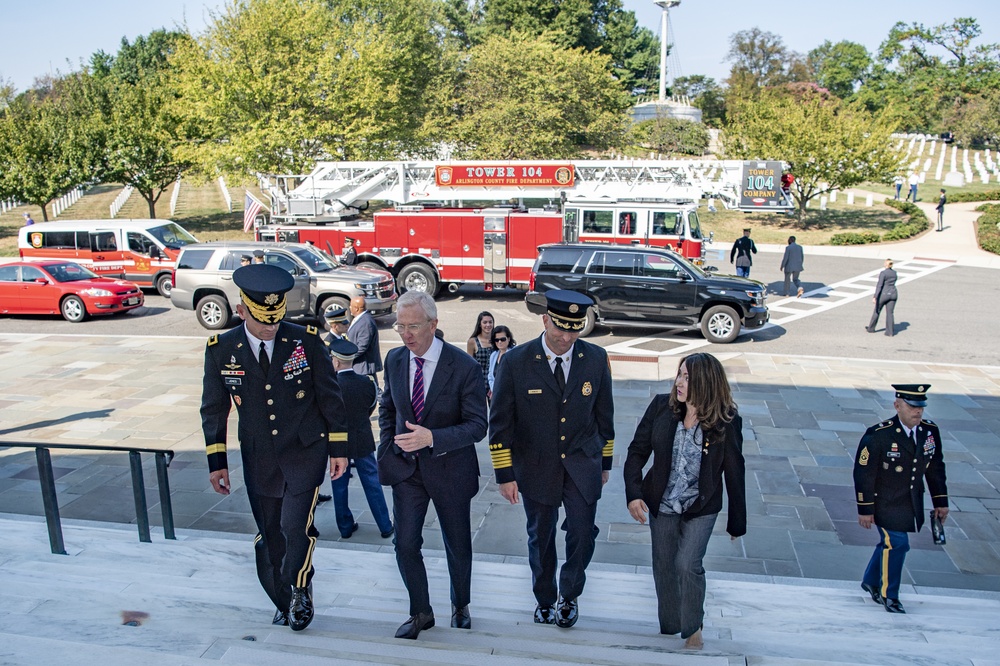 Arlington County Fire Department Participates in an Army Honors Wreath-Laying at the Tomb of the Unknown Soldier