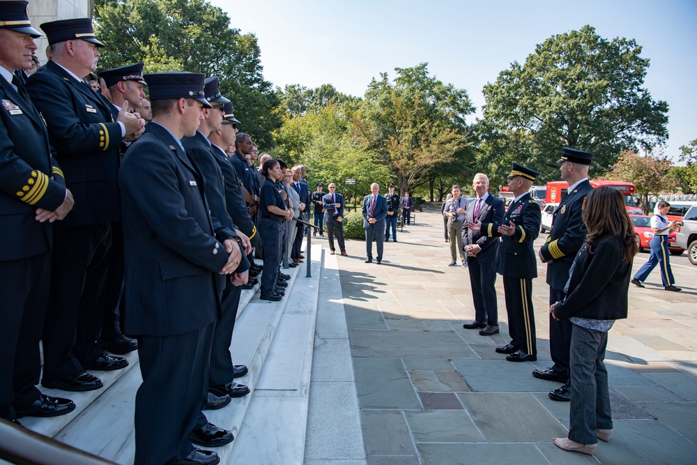 Arlington County Fire Department Participates in an Army Honors Wreath-Laying at the Tomb of the Unknown Soldier