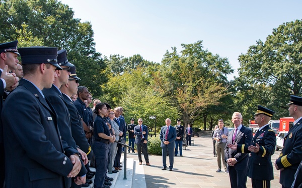 Arlington County Fire Department Participates in an Army Honors Wreath-Laying at the Tomb of the Unknown Soldier