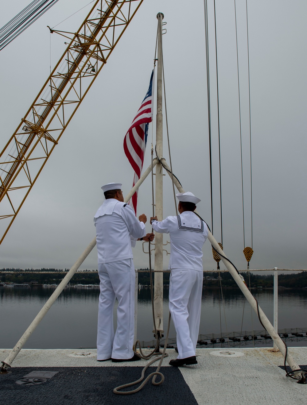 Nimitz Sailors Observe Morning Colors on 9/11