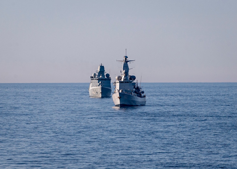 Leopold I and HDMS Peter Willemoes Transit the Atlantic Ocean