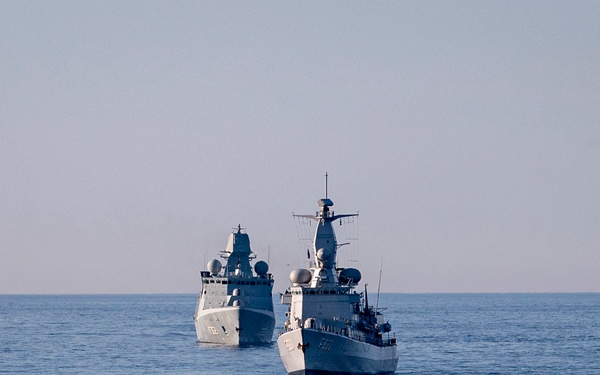 Leopold I and HDMS Peter Willemoes Transit the Atlantic Ocean
