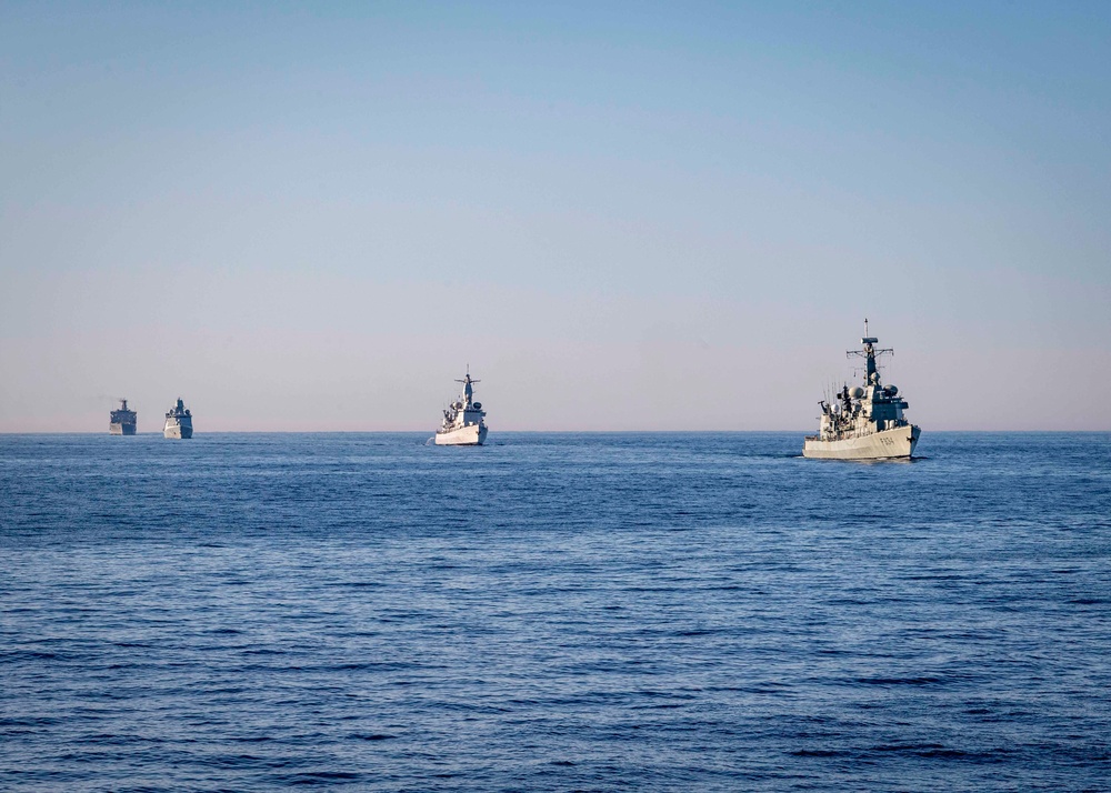 Ships Transit the Atlantic Ocean During Cutlass Fury 2019
