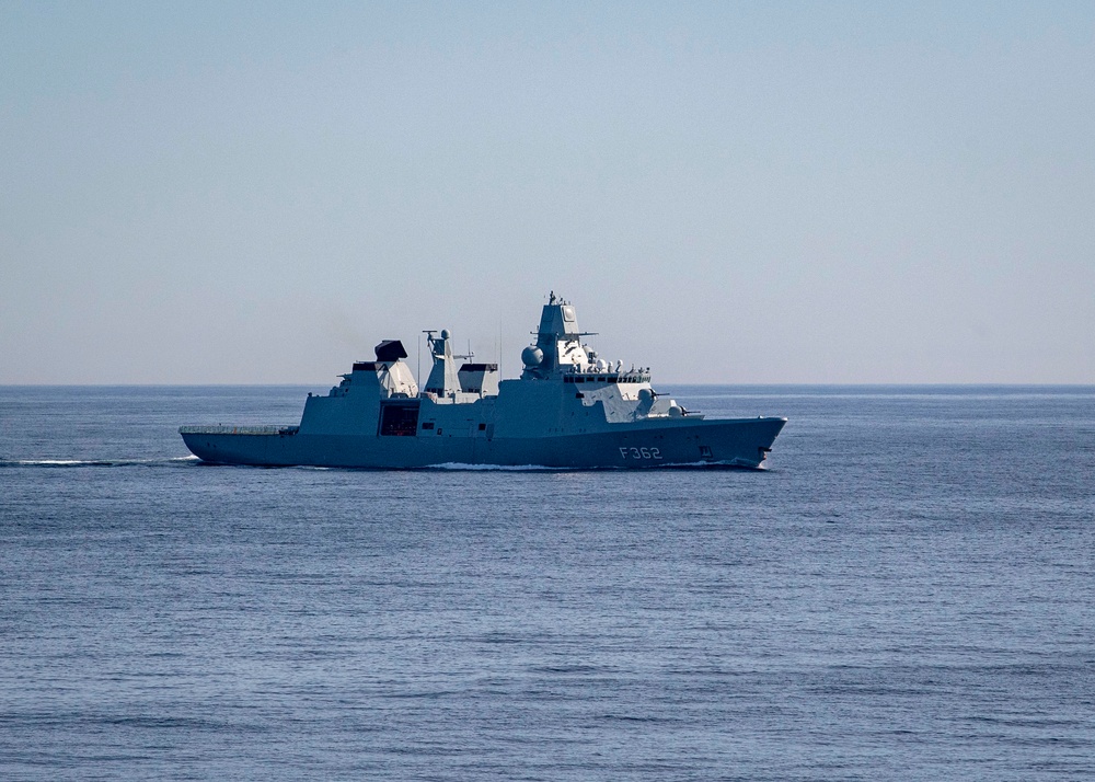 HDMS Peter Willemoes Transits the Atlantic Ocean During Cutlass Fury 2019