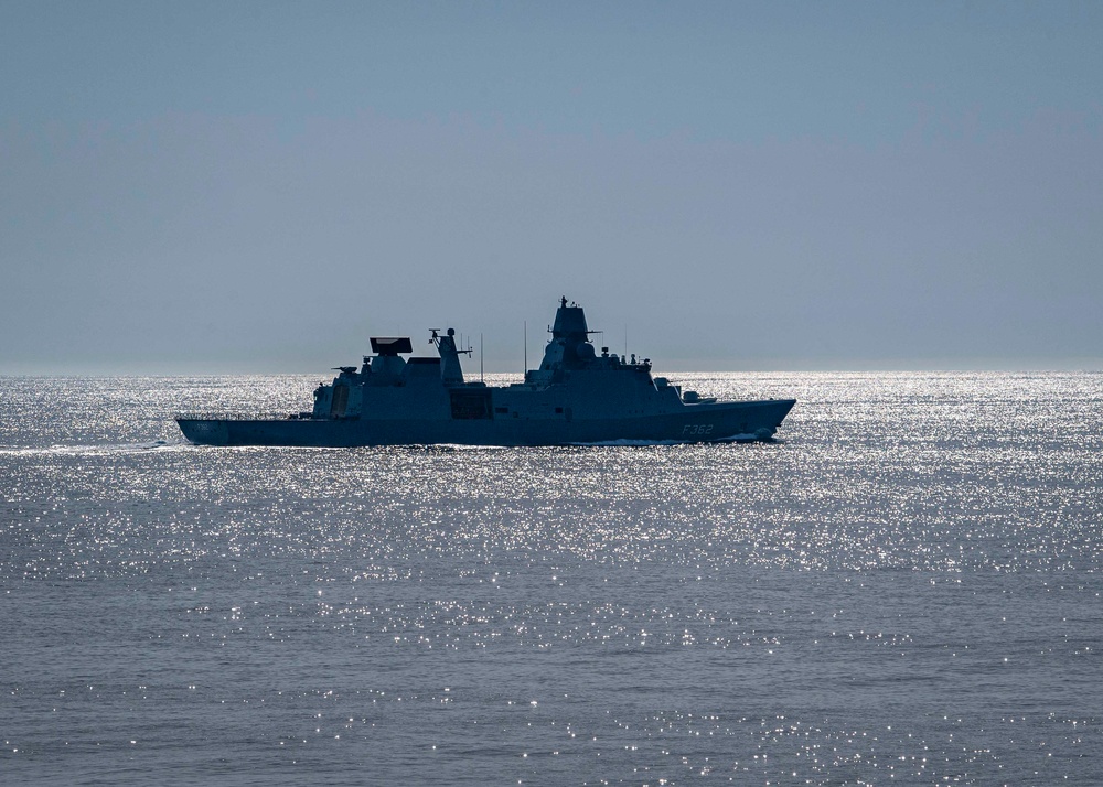 HDMS Peter Willemoes Transits the Atlantic Ocean During Cutlass Fury 2019
