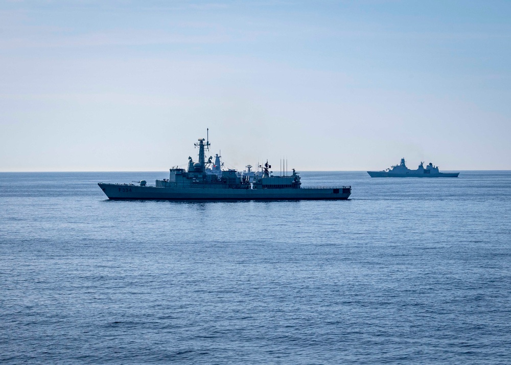 NRP D. Francisco de Almeida and HDMS Peter Willemoes Transit the Atlantic Ocean