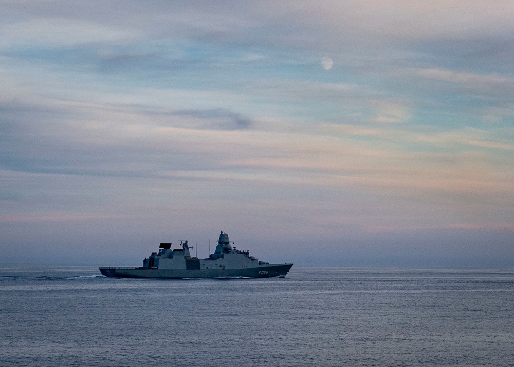 HDMS Peter Willemoes Transits the Atlantic Ocean During Cutlass Fury 2019