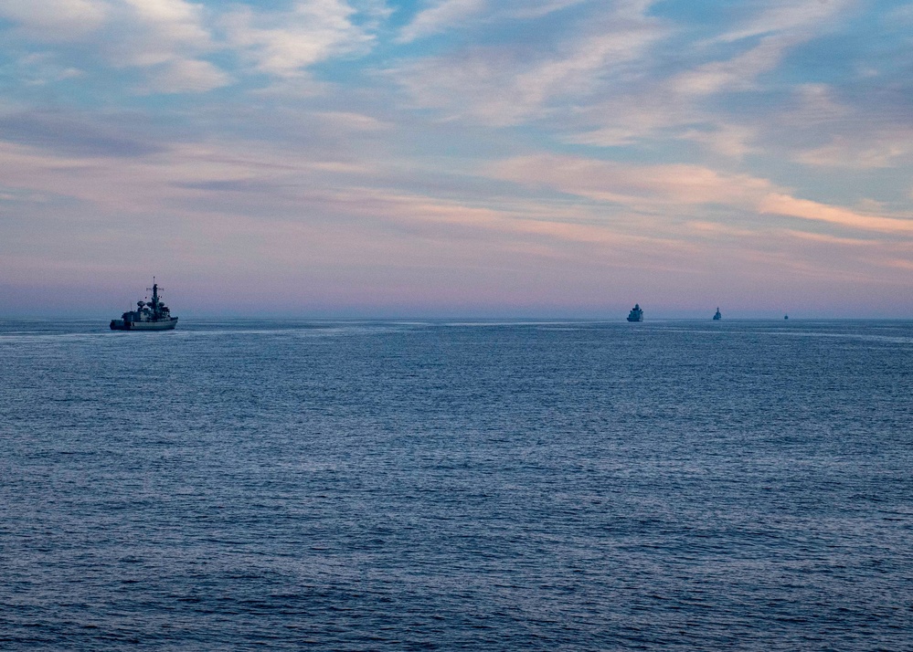 Ships Transit the Atlantic Ocean During Cutlass Fury 2019