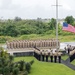 Sailors observe colors during 9/11 remembrance ceremony.
