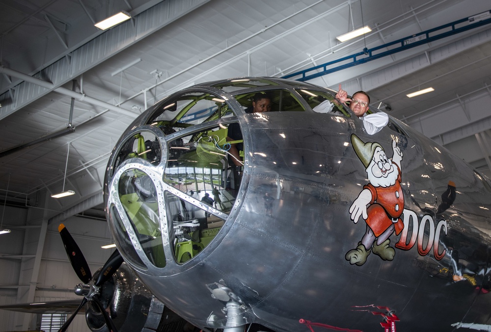 Rear Adm. Nancy Lacore, USS Wichita Sailors Tour B-29 &quot;Doc&quot;