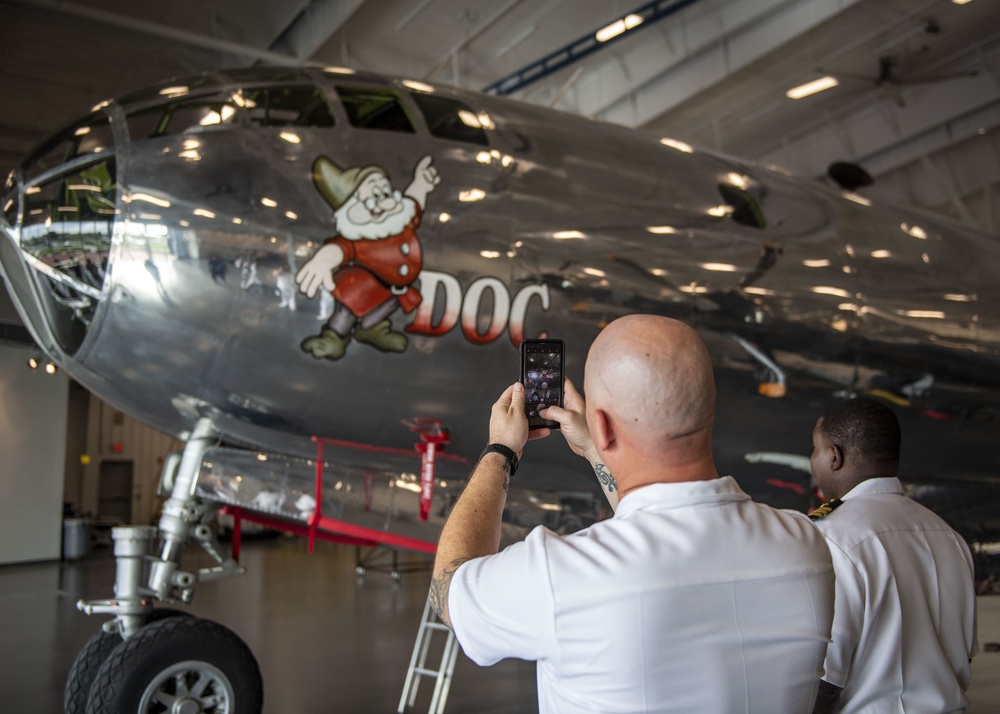 Rear Adm. Nancy Lacore, USS Wichita Sailors Tour B-29 &quot;Doc&quot;