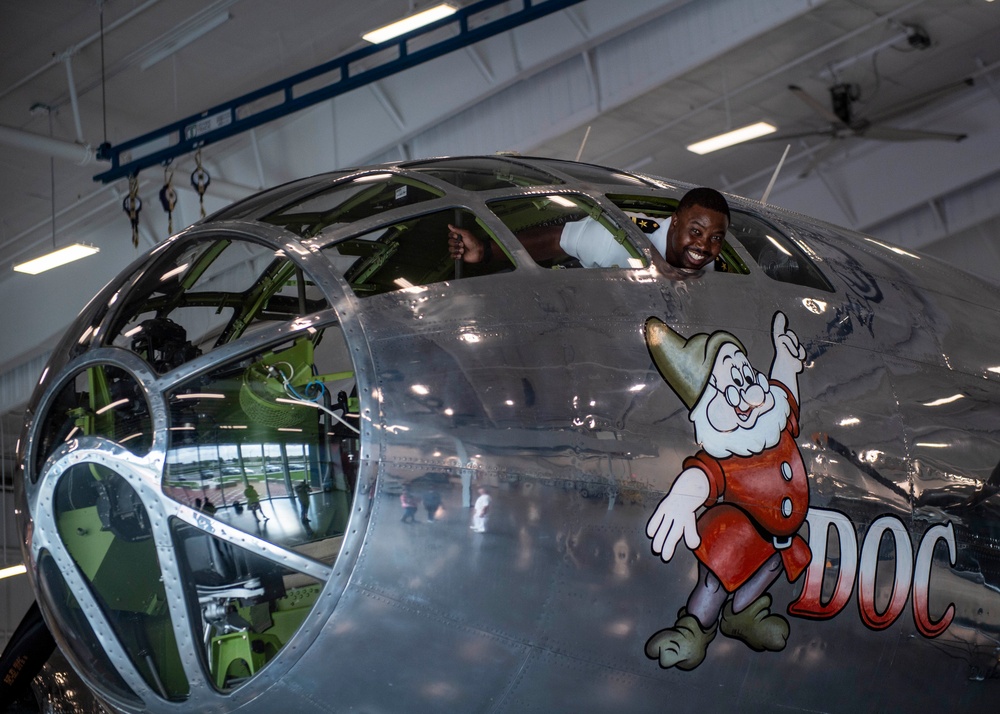 Rear Adm. Nancy Lacore, USS Wichita Sailors Tour B-29 &quot;Doc&quot;